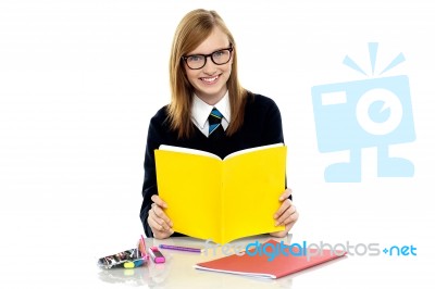 Student Preparing For Her Upcoming Assessments Stock Photo