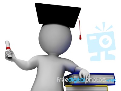 Student With Diploma Shows Graduation Stock Image