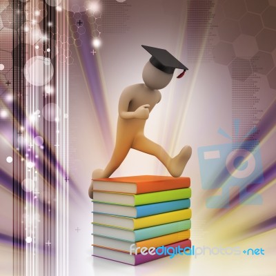 Student With Hat Jumping Of Joy Holding Diploma Stock Image