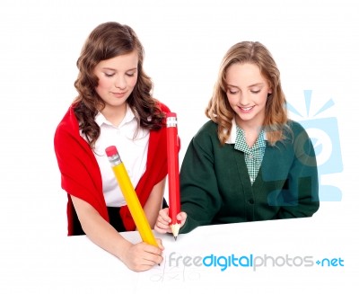 students playing Tic tac toe Stock Photo