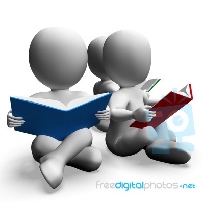 Students Reading Books Shows Education Stock Image