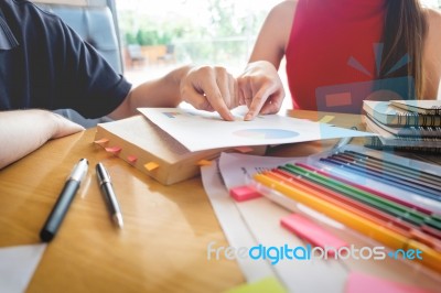 Students Studying And Learning In A Coffee Shop With A Laptop A Stock Photo