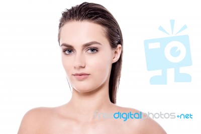 Studio Shot Of Caucasian Woman Stock Photo