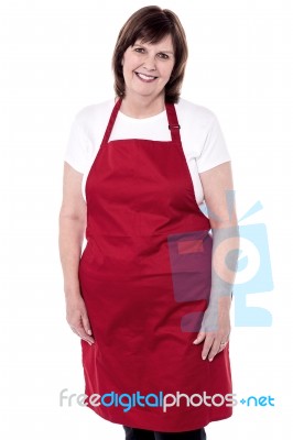 Studio Shot Of Female Chef Stock Photo