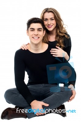 Studio Shot Of Romantic Young Couple Stock Photo