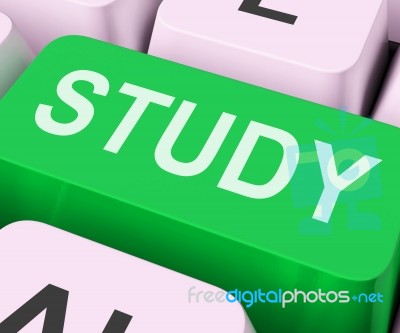 Study Key Shows Online Learning Or Education Stock Image