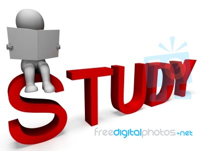 Study Word Showing Education Or Learning Stock Image