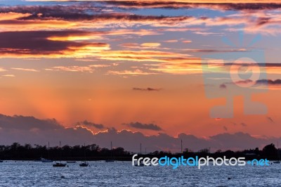 Stunning Sunset At Bosham Stock Photo