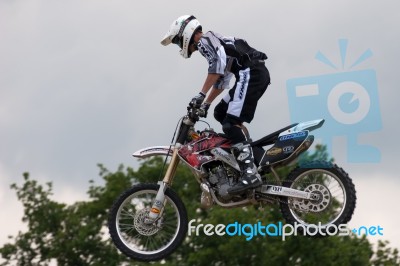 Stunt Motorcyclist At The Hop Farm In Kent Stock Photo