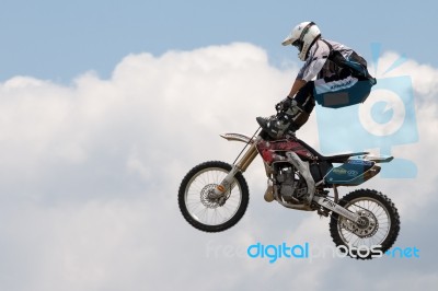 Stunt Motorcyclist At The Hop Farm In Kent Stock Photo