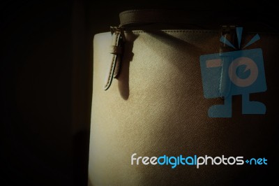 Sturdy Fashion Gold Bag Stock Photo