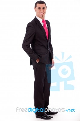 Stylish Business Man Posing To The Camera Stock Photo