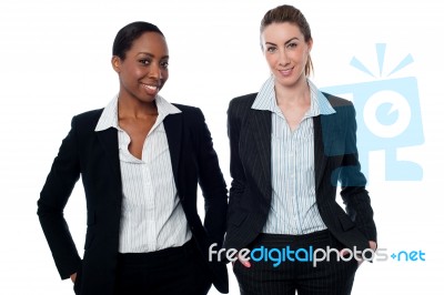 Stylish Corporate Women Posing Casually Stock Photo