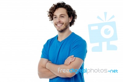 Stylish Guy Posing Confidently Stock Photo