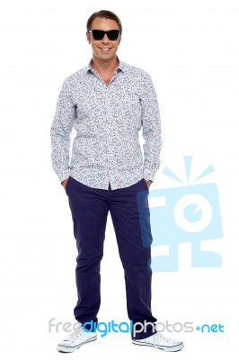 Stylish Middle Aged Man Posing In Casuals Stock Photo