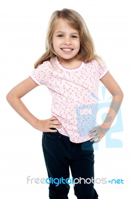 Stylish Portrait Of A Charming Young Girl Child Stock Photo