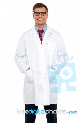 Stylish Portrait Of Handsome Male Doctor Stock Photo