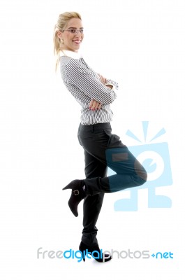 Stylish Posing Businesswoman Stock Photo