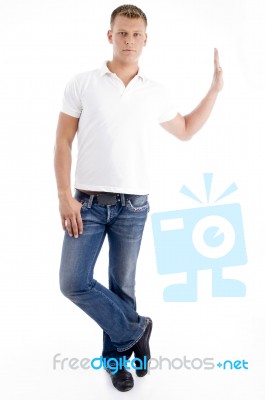 Stylish Standing Pose Of Man Stock Photo