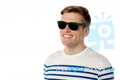 Stylish Young Guy In Black Sunglasses Stock Photo