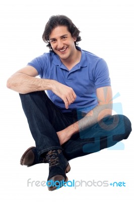 Stylish Young Man, Casual Portrait Stock Photo