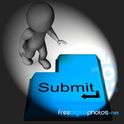 Submit Keyboard Shows Submitting Or Applying On Internet Stock Image