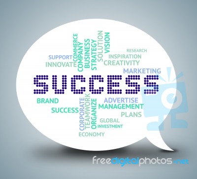 Success Bubble Means Triumphant Winning And Resolution Stock Image