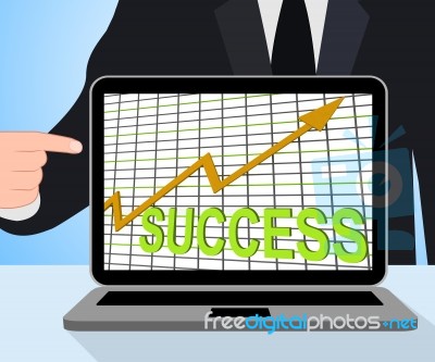 Success Chart Graph Displays Winning Or Successful Stock Image