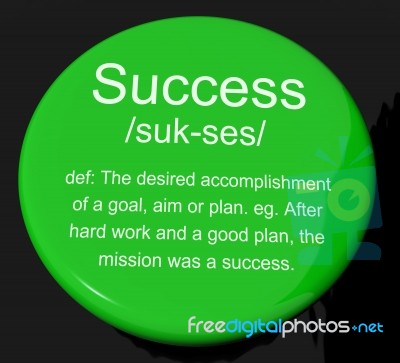 Success Definition Button Stock Image