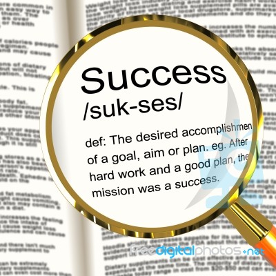 Success Definition Magnifier Stock Image