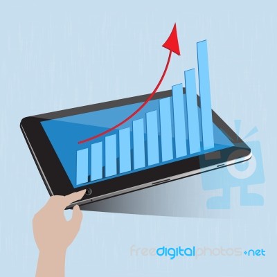 Success Graph On Tablet Screen Stock Image