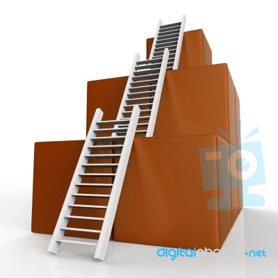 Success Ladders Shows Succeed Victor And Increase Stock Image