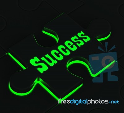 Success Puzzle Showing Successful Achievements Stock Image