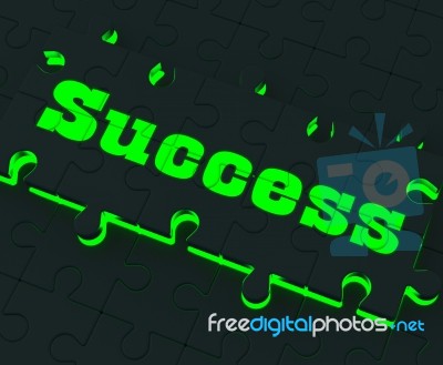 Success Puzzle Showing Successful Strategies Stock Image