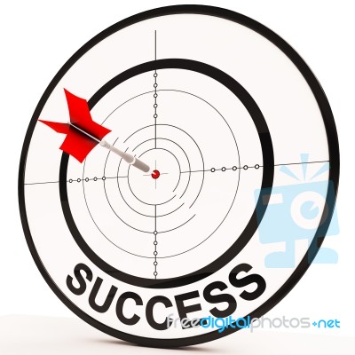 Success Shows Achievement Determination And Winning Stock Image