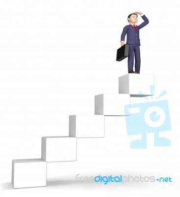 Success Stairs Means Achievement Succeed And Attainment 3d Rende… Stock Image