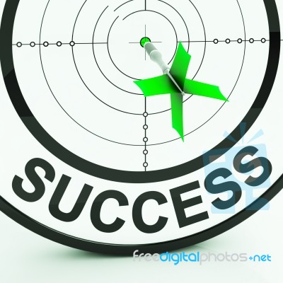 Success Target Shows Achievement Strategy And Winning Stock Image