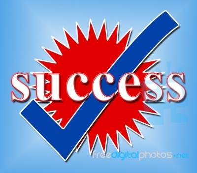 Success Tick Means Resolution Victor And Yes Stock Image