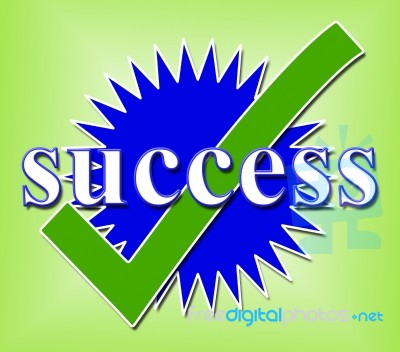 Success Tick Means Succeed Checked And Triumph Stock Image