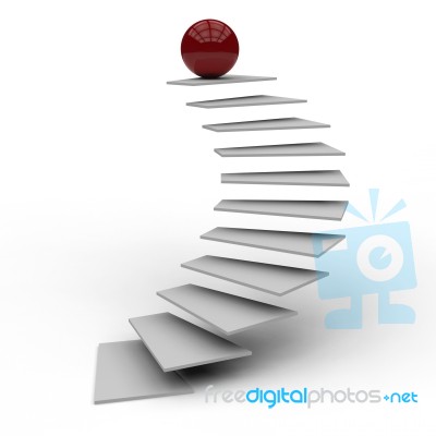 Success Top Means Staircase Upstairs And Resolution Stock Image