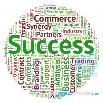 Success Word Indicates Victors Successful And Victorious Stock Image