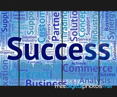 Success Word Means Victory Progress And Successful Stock Image