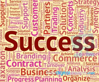 Success Word Represents Winner Resolution And Wordclouds Stock Image