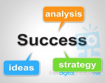 Success Words Indicates Succeed Resolution And Victors Stock Image