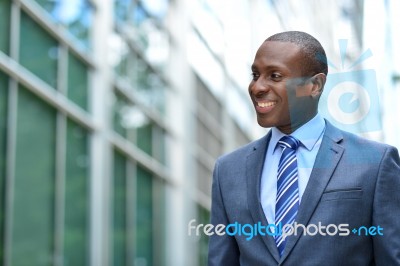 Successful Businessman At Outdoors Stock Photo