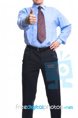 Successful Businessman Showing  Thumb Up Stock Photo