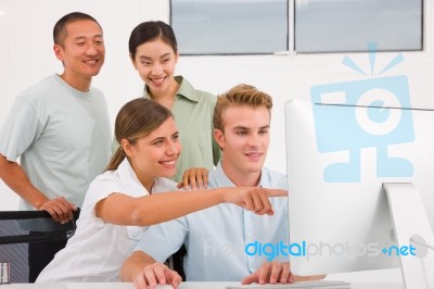 Successful Businesspeople Working Togetherness In Meeting Stock Photo