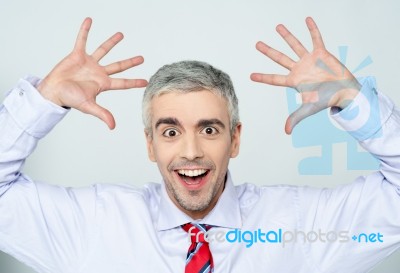 Successful Excited Male Executive Stock Photo