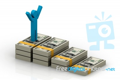 successful figure on banknote Stock Image