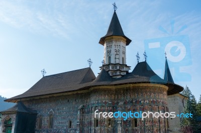 Sucevita, Moldovia/romania - September 18 : Exterior View Of The… Stock Photo